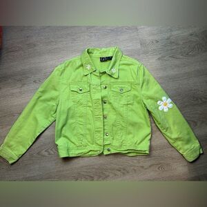 LIGHTHOUSE APPAREL | Vintage Daisy Lime Green Jacket Size Medium